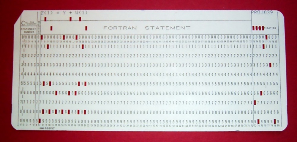 Punch Card with a Fortran Statement